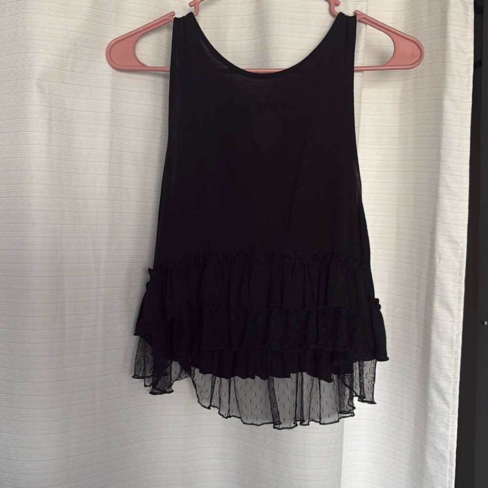 Black, cropped, dressy tank - Picture 1 of 3